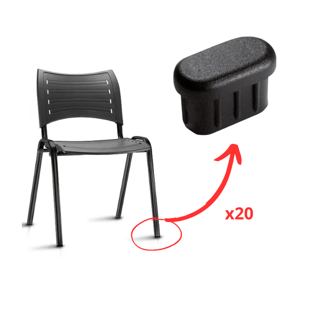 KIT 20 PONTEIRAS PÉS TAMPA INTERNA OBLONGA 16X30MM CADEIRA em Oferta na Shopee