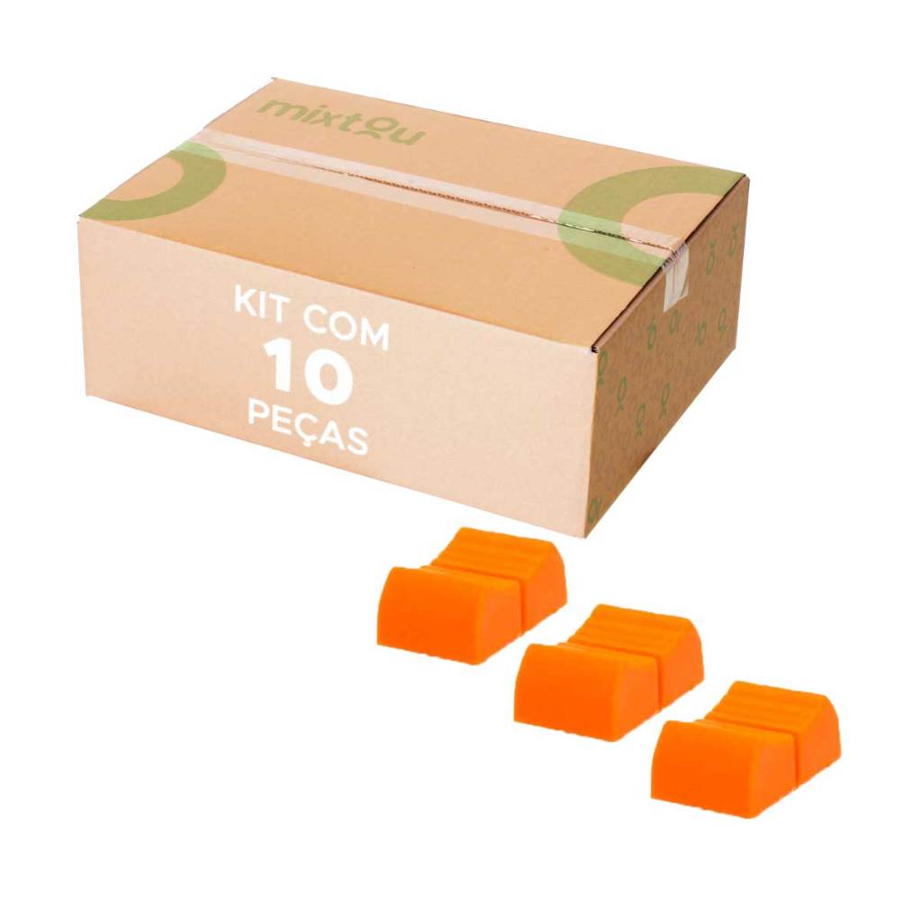 10x Botão Knob Mesa de Som Eixo 1x4mm - Deslizante - Laranja
