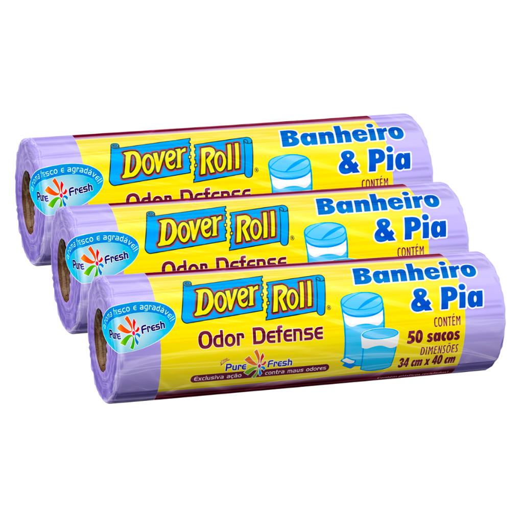 Sacos de Lixo Perfumado Dover Roll 34x40cm 50un – Reforçado, Anti-Odor p/ Banheiro e Pia em Oferta na Shopee