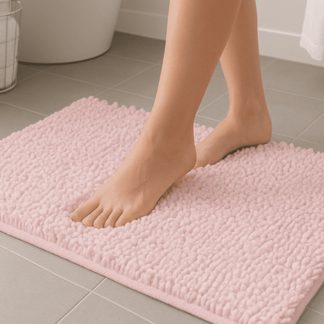 Kit 4 Tapete Banheiro 40x60 Antiderrapante Bolinha Microfibra Macarrão Luxo Várias Cores