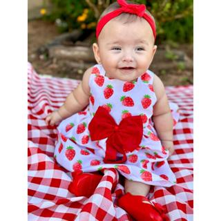 Vestido Infantil Bebê Menina Moranguinho Roupas Algodão em Oferta na Shopee