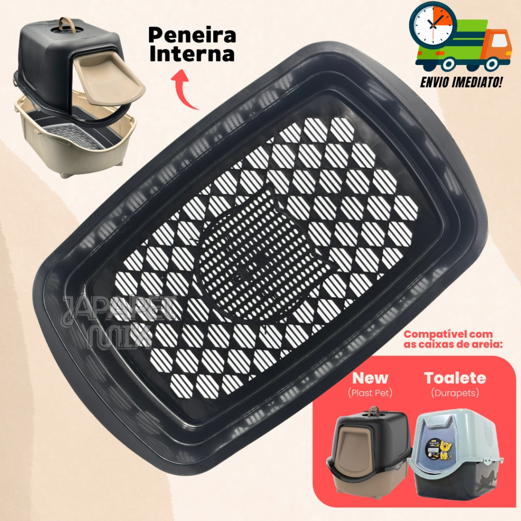 Peneira Para Caixa de Areia Fechada ou Aberta Gatos Uso Interno - Limpeza Rápida e Prática