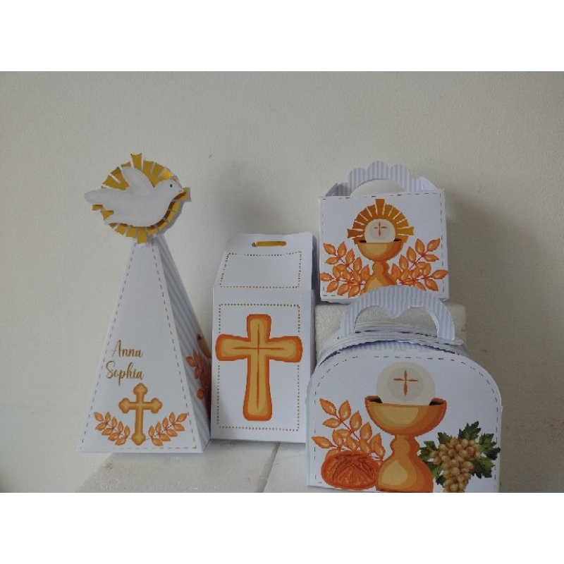 Personalizados Primeira Eucaristia 30 peças lembrancinhas caixinhas de aniversário kit festa
