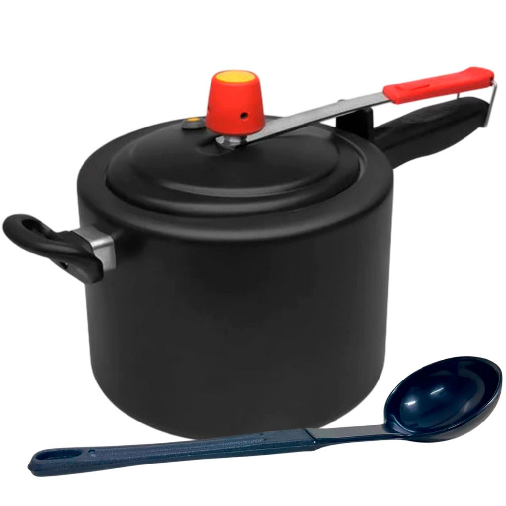 Panela de Pressão Antiaderente Eirilar Speed Preta 4,5 Litros Com Concha em Nylon - Home & Living