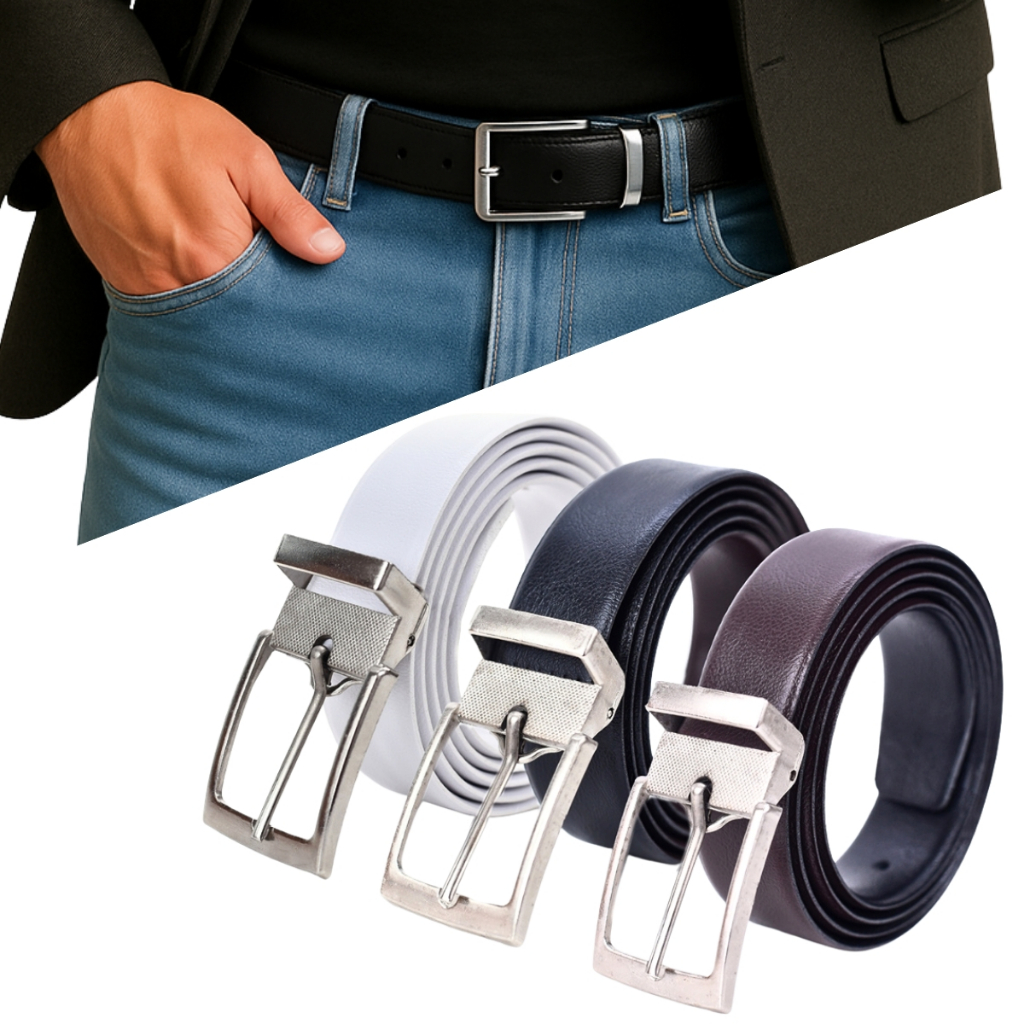 Cinto Masculino Luxo Dupla Face Preto/Café ou Branco 120 cm ou Cinto Plus Size 170 cm Cinto Médico Enfermeiro