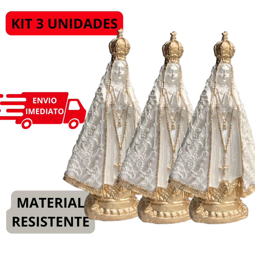 Kit 3 Imagem De Nossa Senhora Aparecida 15cm Lembrancinha em Oferta na Shopee