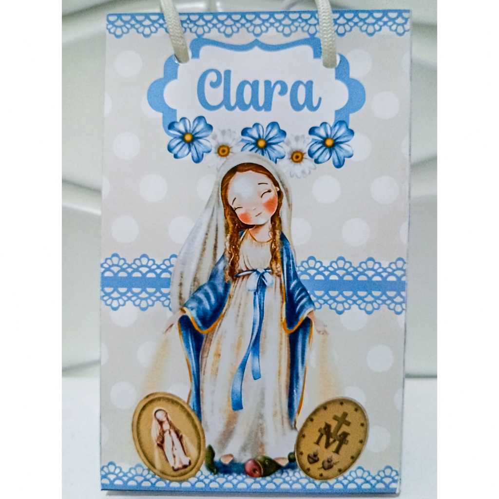 Sacolinha Personalizada Nossa Senhora das Graças para Lembranç Festa Infantil  Surpresa, taman PP (15,6 x 9,3 x 4,3 cm)