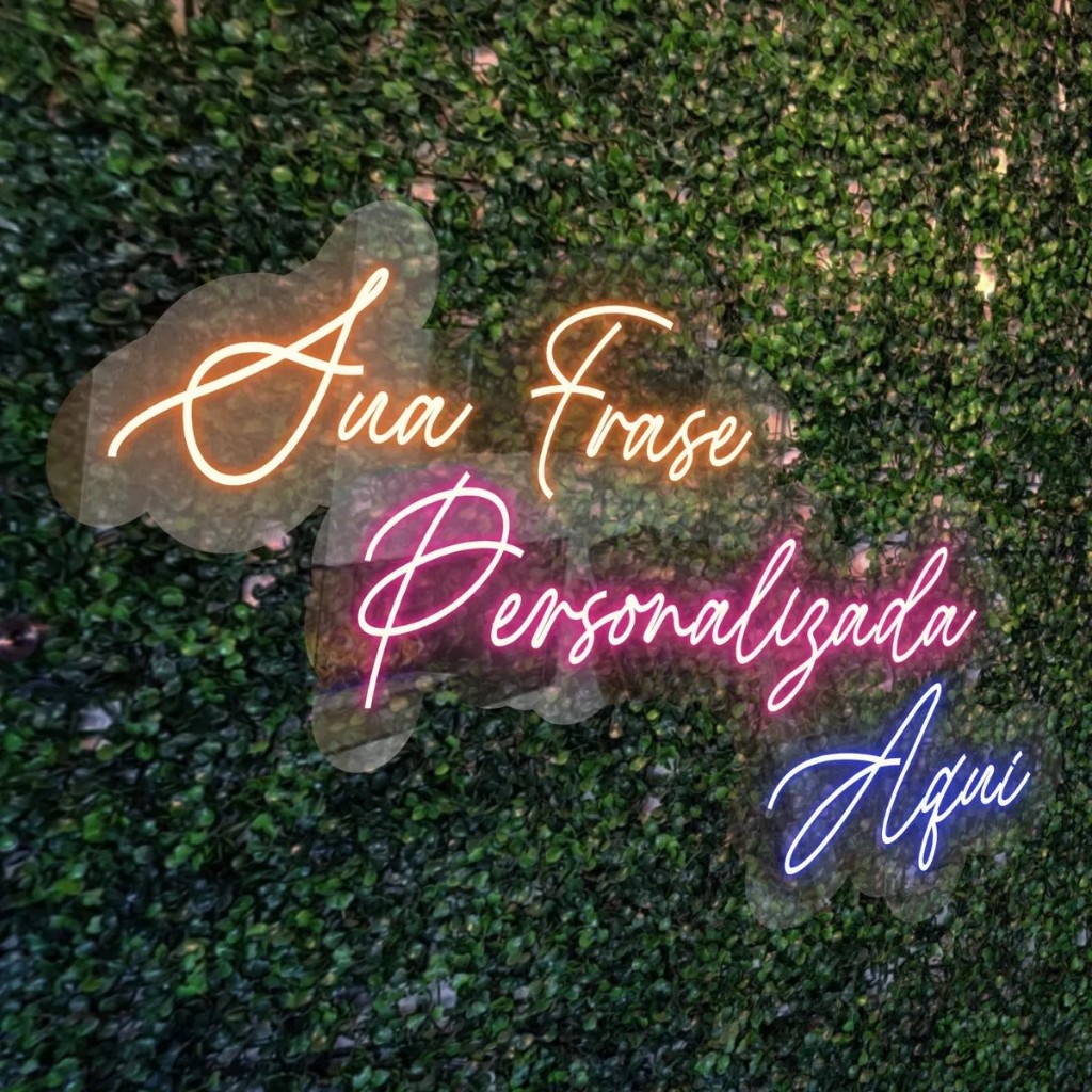 Painel Letreiro Luminoso Led Neon Decorativo Personalizado 10 letras