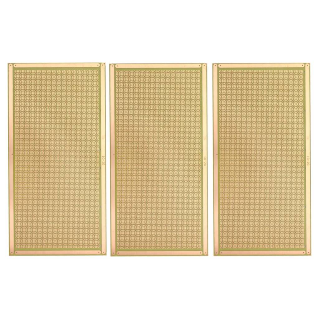 3x Placa Fenolite 10x20 Furada Pd9 Para Montagem de Circuitos Eletrônicos