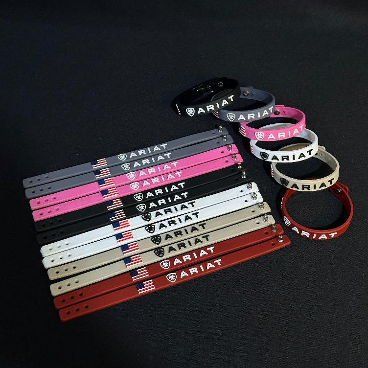 Pulseira Ariat Country Silicone Varias Cores Vaquejada Agroboy Rodeio