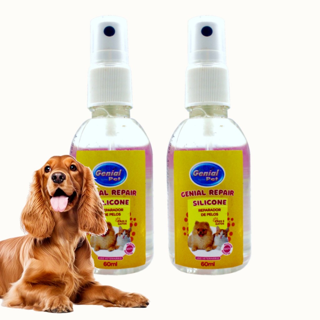 Óleo De Silicone Reparador de Pelos Pet Cachorro E Gatos Brilho E Maciez Genial em Oferta na Shopee