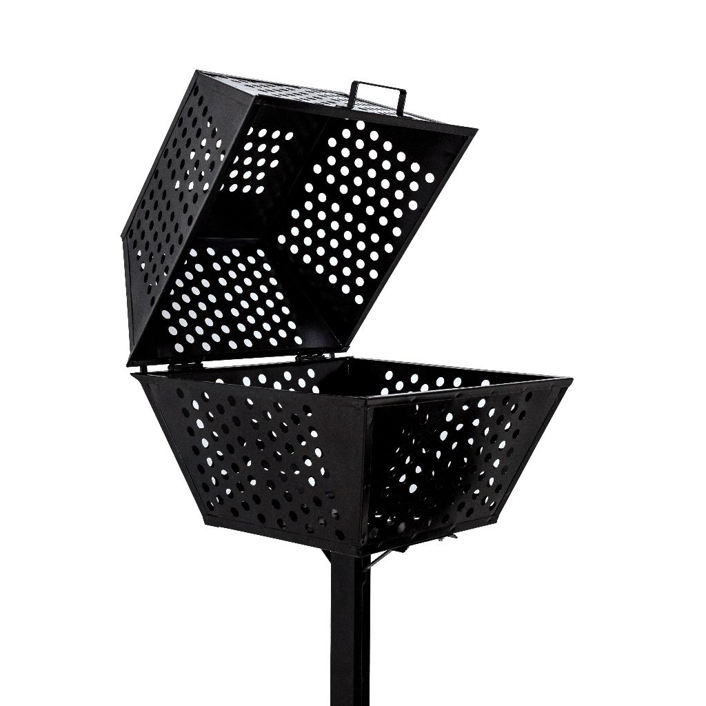 Lixeira para Calçada Rua com Tampa Grande Resistente a Chuva Vários Modelos