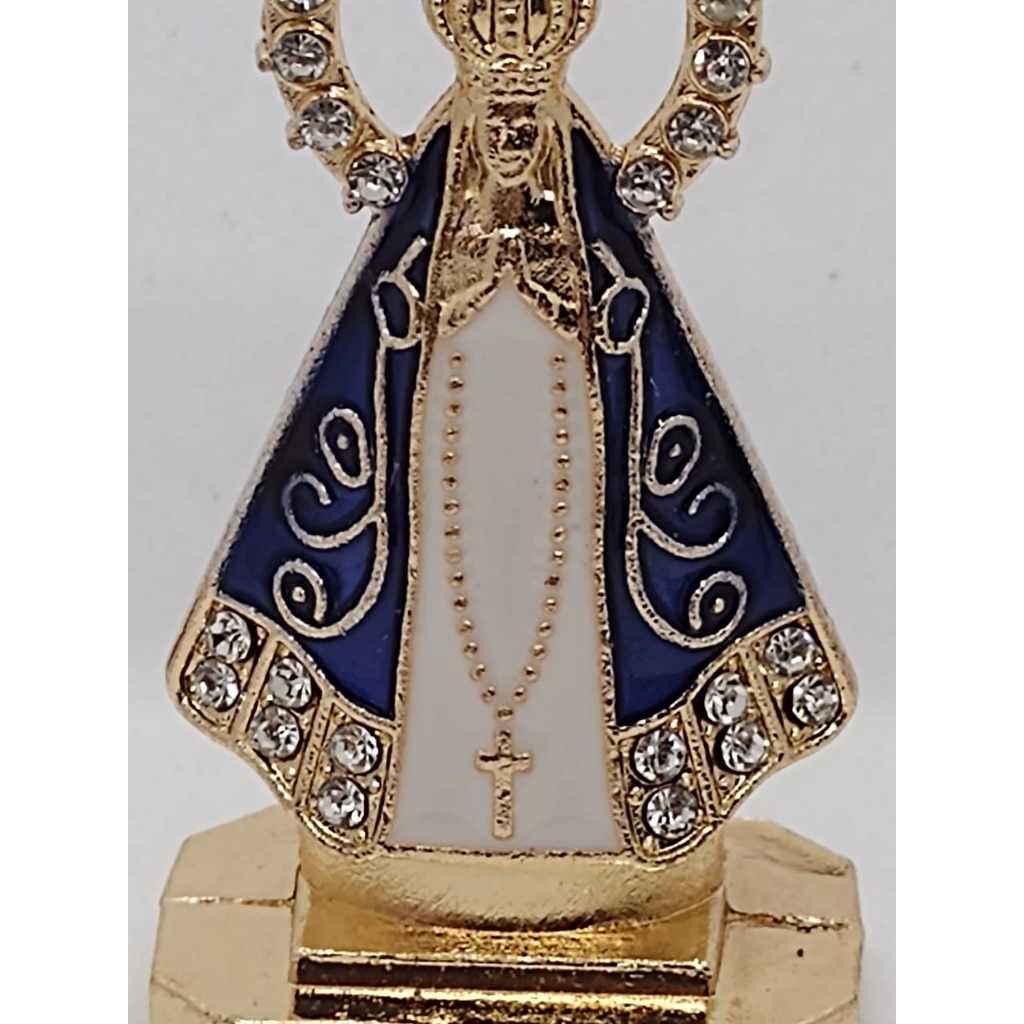 Imagem de Nossa Senhora Aparecida Branca para carro escritório e decoração em metal auto colante