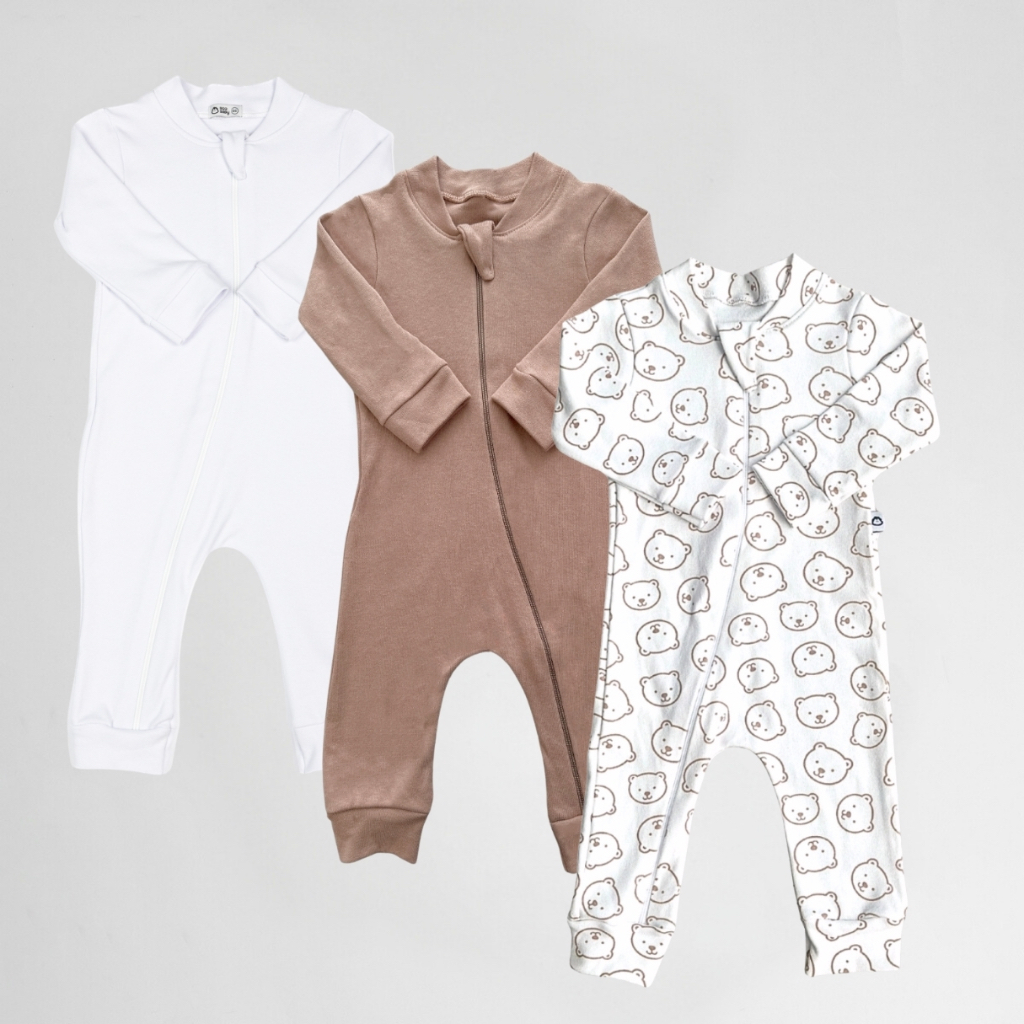 Kit Macacão Bebê Malha Suedine 100% Algodão antialérgico e respirável 07k3c1