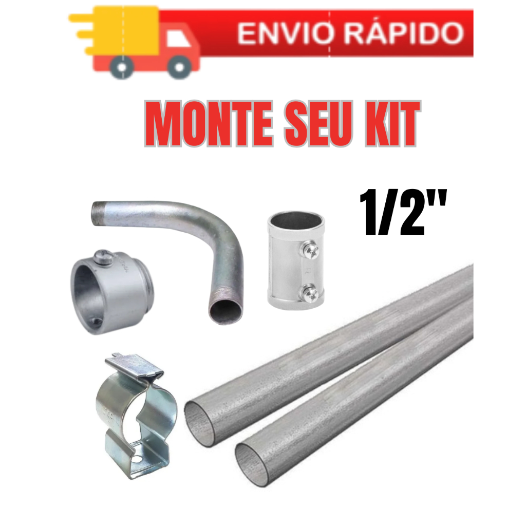 ELETRODUTO GALVANIZADO 1/2  CURVA 90 GRAUS, UNIDUT LUVA EMENDA, UNIDUT MONTAVEL em Oferta na Shopee