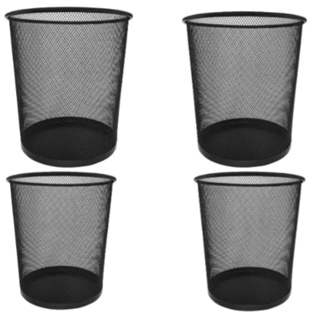 Kit 04 Lixeira Cesto De Lixo Escritório Telada Metal Aramado em Oferta na Shopee