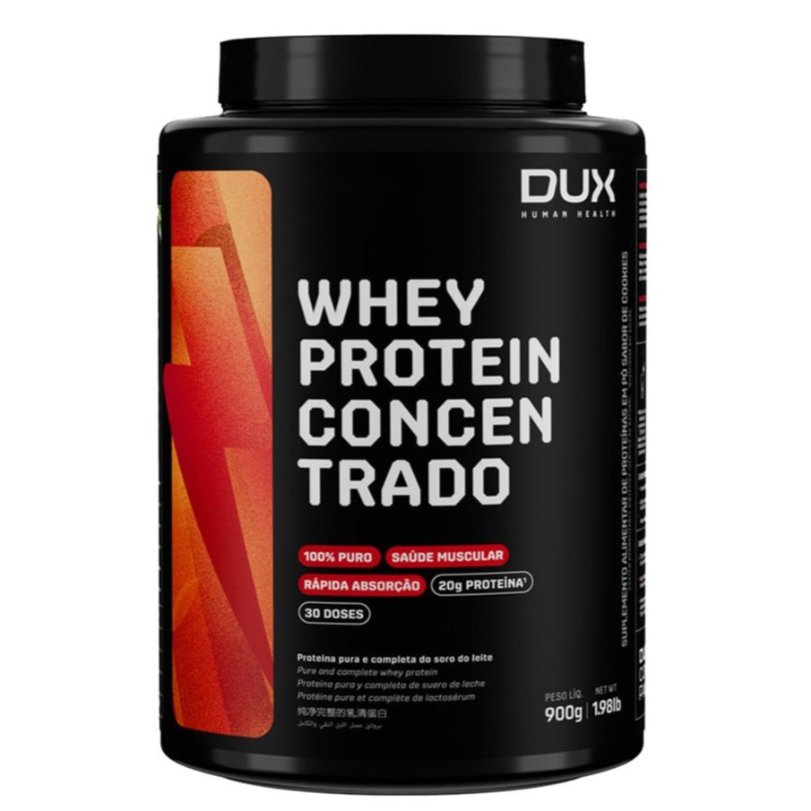 Whey Protein Concentrado Pote Vários Sabores 900G Dux Nutrition