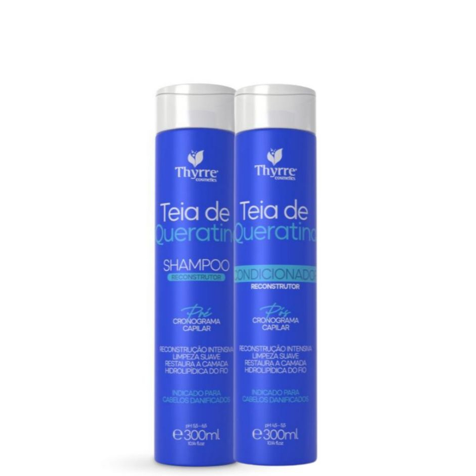 Shampoo e Condicionador Teia de Queratina Cronograma Reconstrução Thyrre Cosmetics em Oferta na Shopee