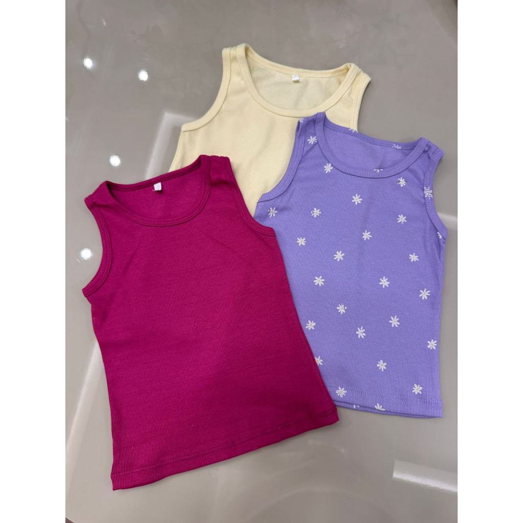 Kit 3 Regatas De Ribana Infantil Menina Verão Cores Sortidas em Oferta na Shopee