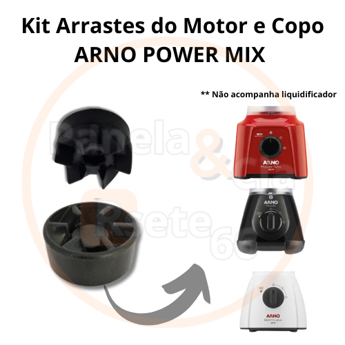 Kit arrastes  do copo e motor de liquidificador Faciclic, New Faciclic,  Power Mix, Clic Mix, Optmix Plus, New Faciclic