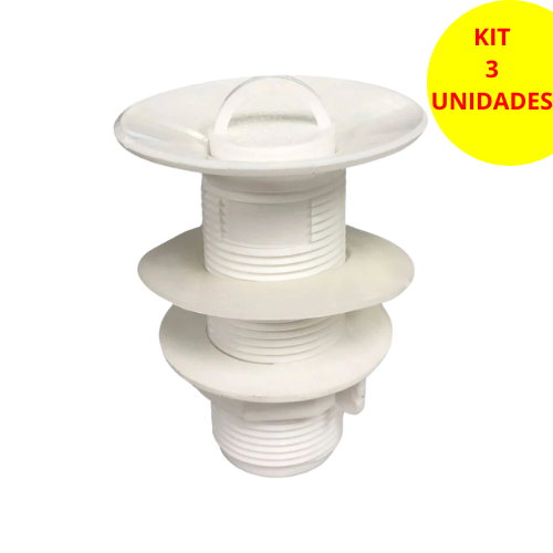 Valvula Lavatorio Pia Cozinha Pvc Branca Resistente Kit com ate 3unidades