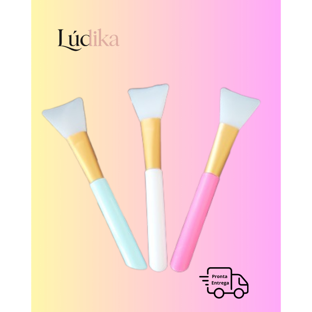 Pincel Espatula Silicone Acessório para aplicar mascara facial, skin care, creme serum base make cosmetico e maquiagem