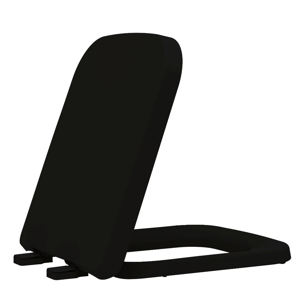 Tampa de Vaso Sanitário Icasa Lyon Misti Preto Fosco Soft Close em Polipropileno