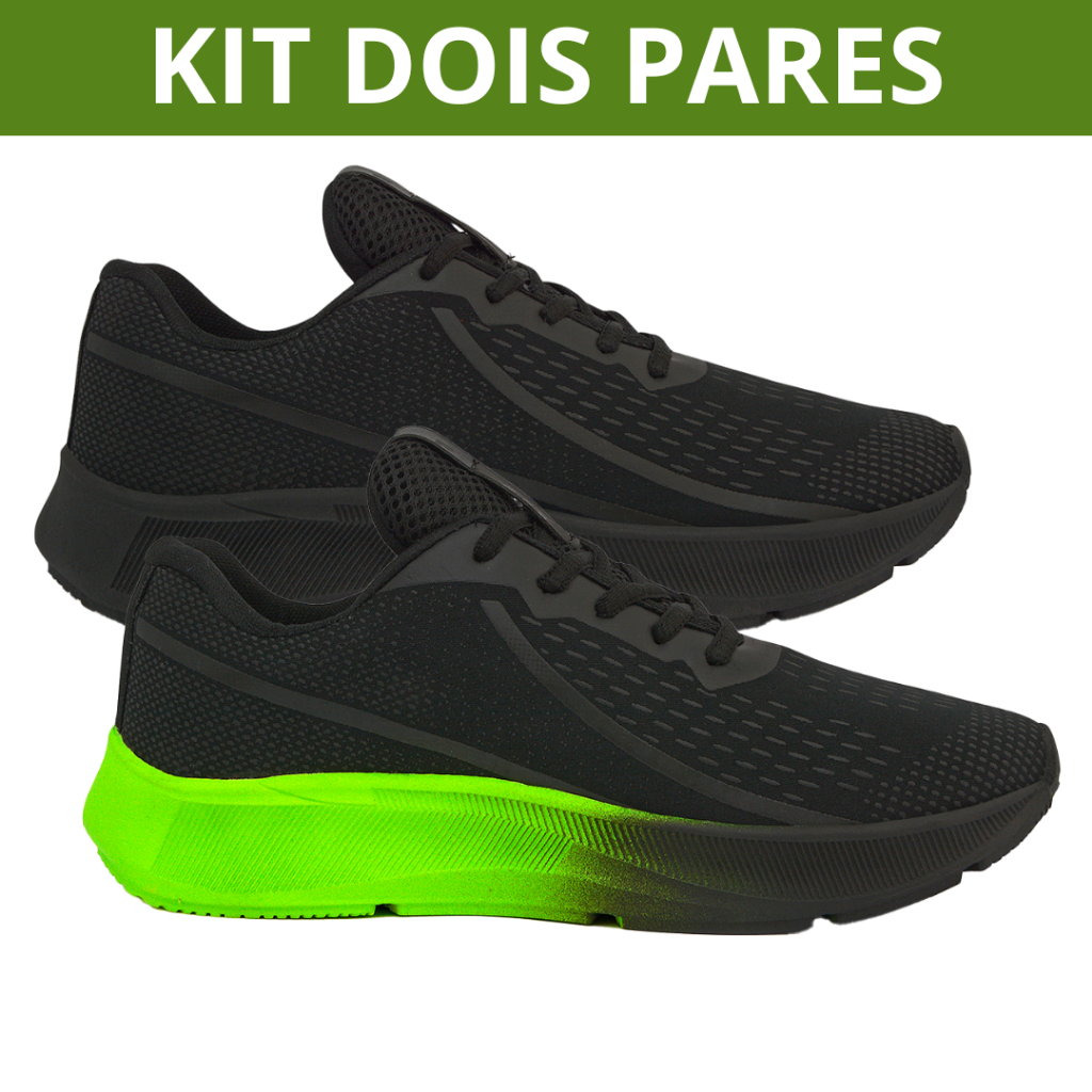 Kit 2 Tênis Masculino Corrida Esporte Caminhada