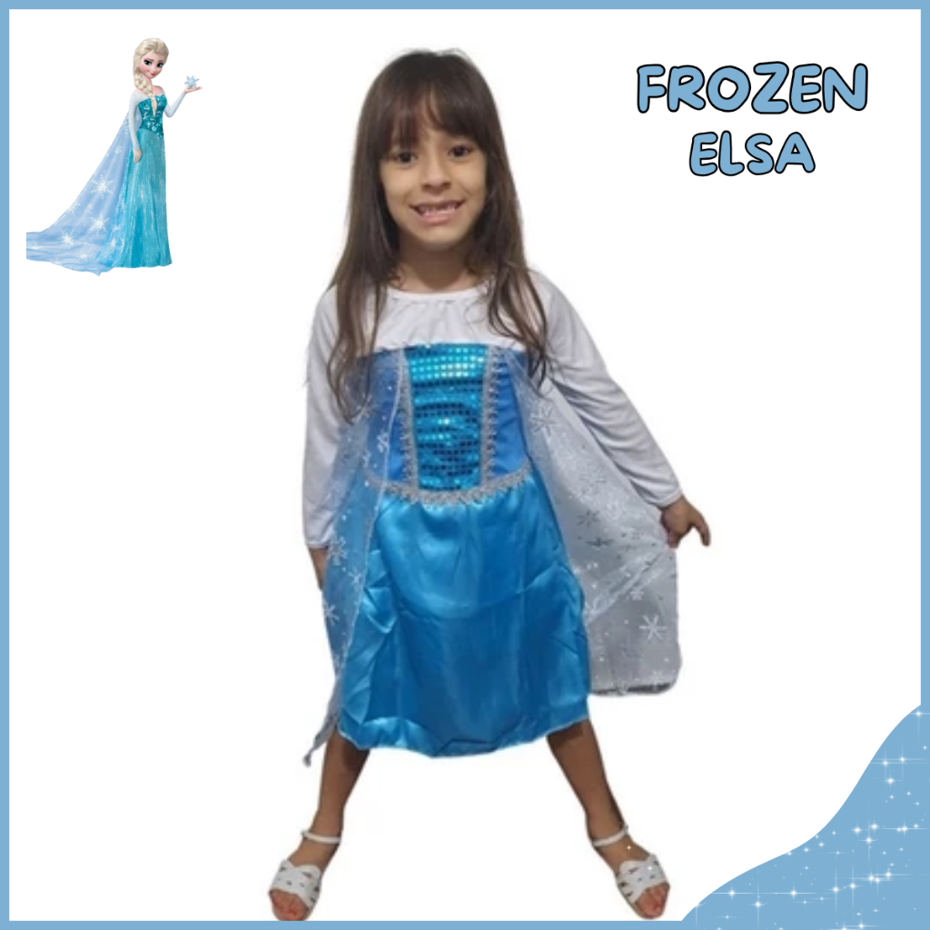 Fantasia Da Frozen Vestido Infantil Rainha Elsa
