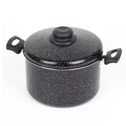 Caldeirão Antiaderente Tampa Aluminio 26Cm 7L Preto Nacional