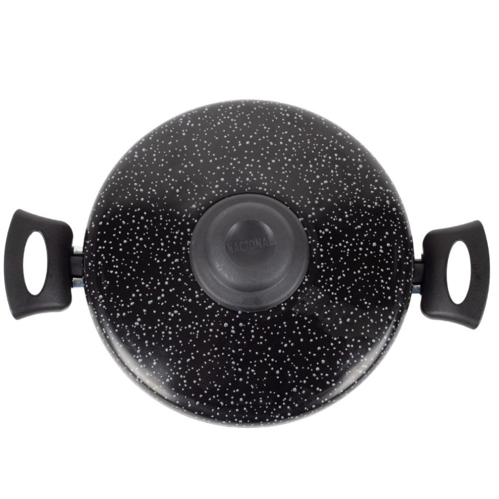 Caldeirão Antiaderente Tampa Aluminio 26Cm 7L Preto Nacional · foto 2