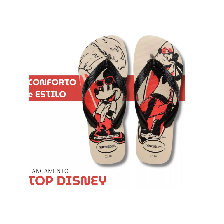 Chinelo Havalanas Top DISNEY - a magia Disney para os seus pés em Oferta na Shopee