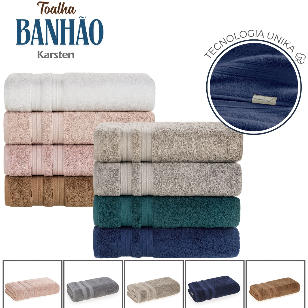 Kit Toalha de Banho Gigante Karsten 100% Algodão Fio Penteado Grossa Felpuda Macia Excelen...