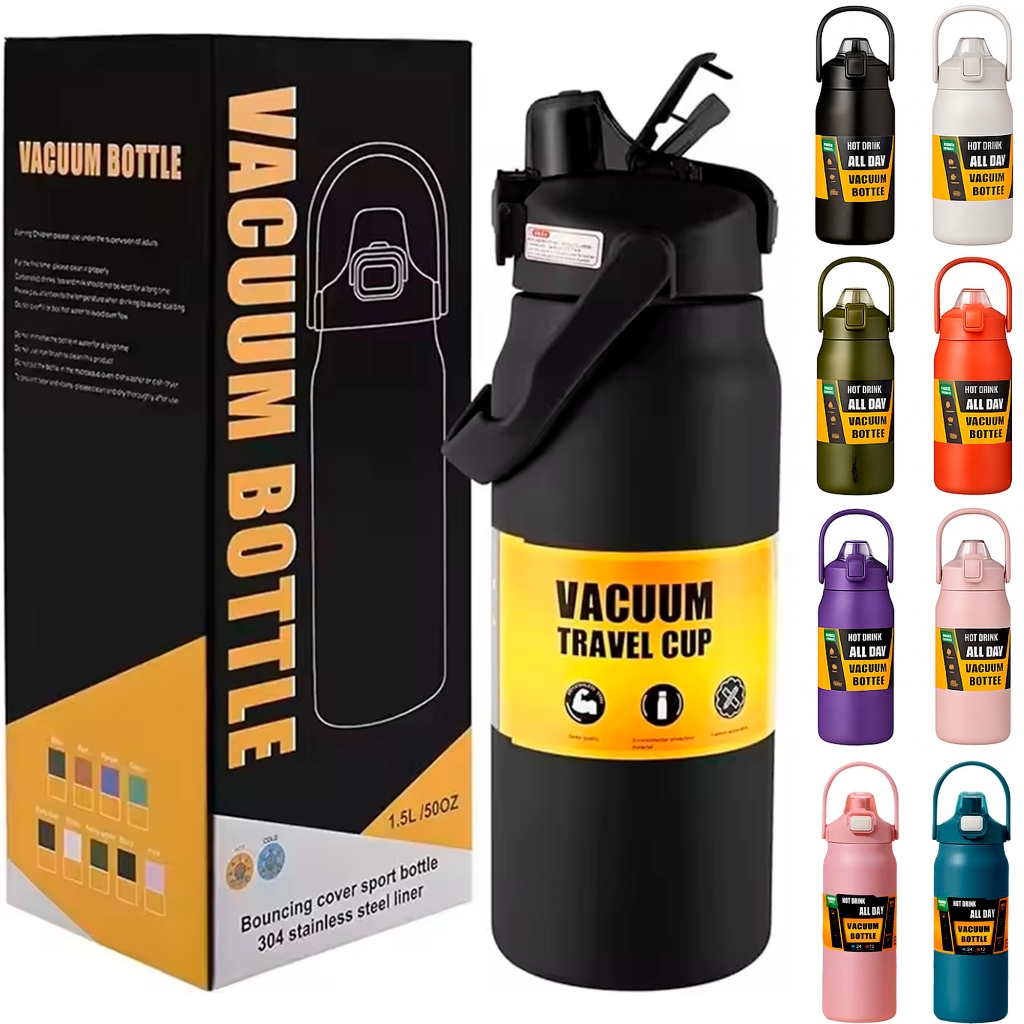 Garrafa Térmica 1,2L 1200ml Com Tampa e Alça Reforçada + Canudo Retrátil em Oferta na Shopee