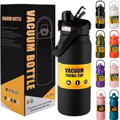 Garrafa Térmica De Viagem Inox 1200ml Com Isolamento A Vácuo