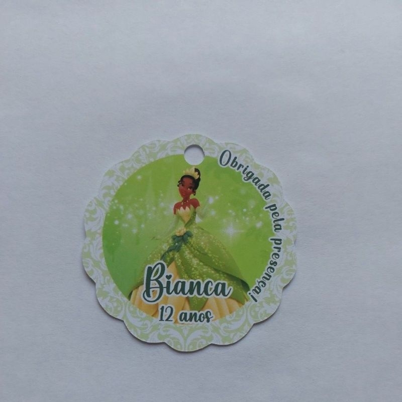 Tag Agradecimento Personalizada Princesa Tiana  | Festa Infantil | Tag Lembrancinha a Princesa e o Sapo ENVIO RÁPIDO