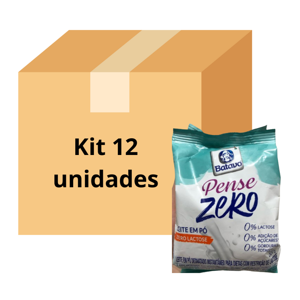 Leite em Pó Desnatado Pense Zero Batavo 300g Kit 12 Unid