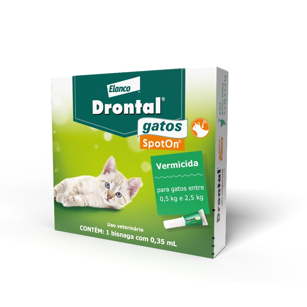 Vermífugo Elanco Drontal Spot On Para Gatos De 0,5 Até 2,5 Kg - Pets