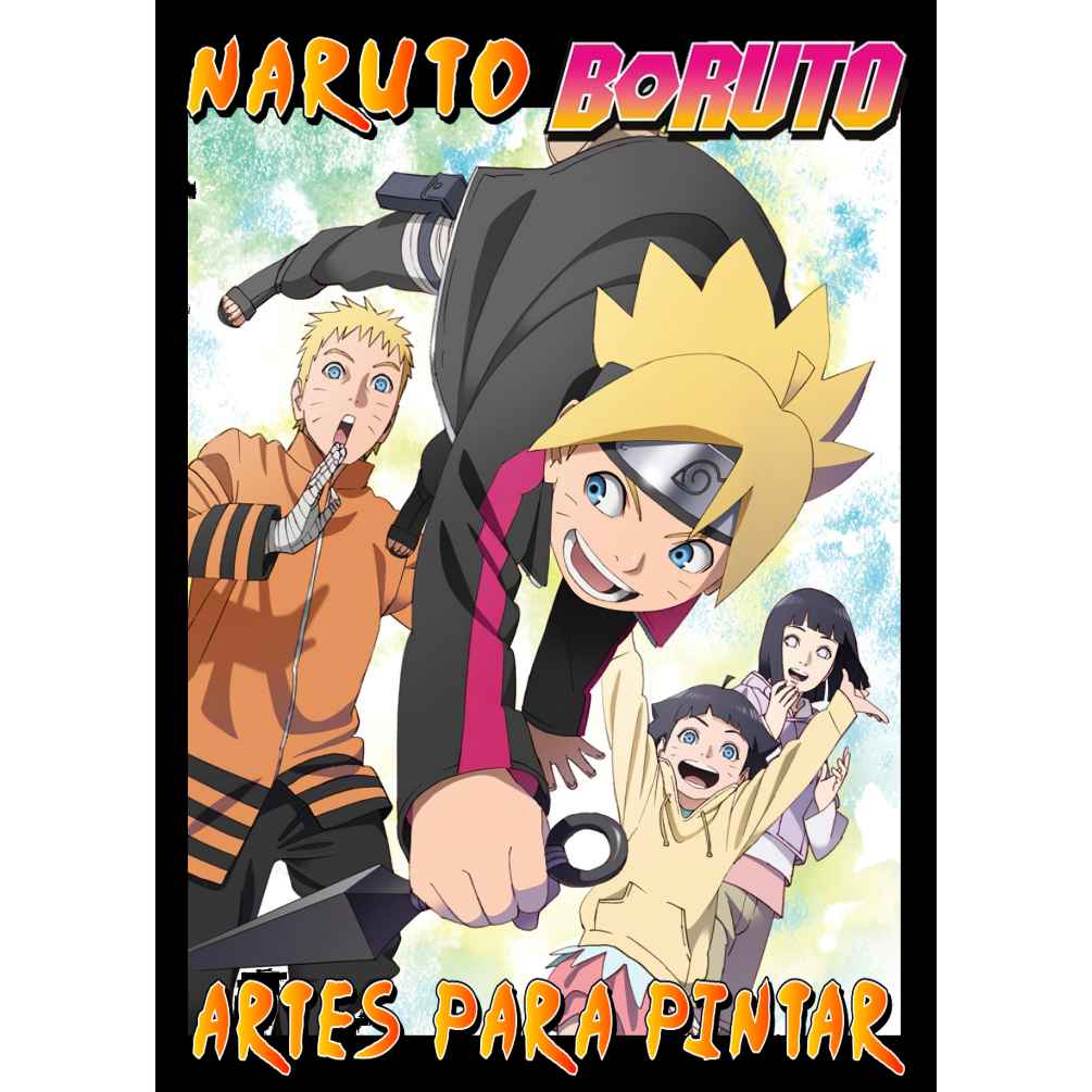 Kit 50 a 100 Desenhos Artes Para Colorir Naruto Boruto Anime