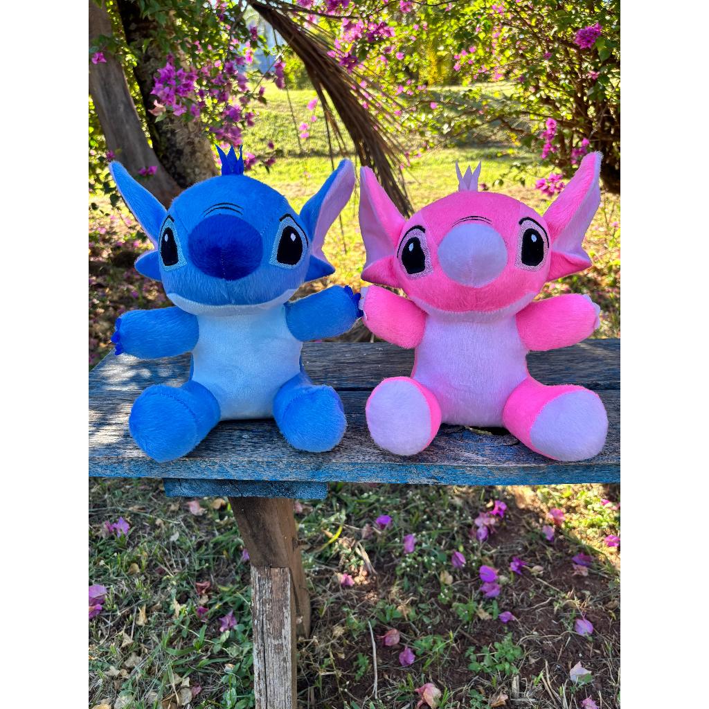 Kit 10 Stitch Lilo Pelúcia Angel 23cm Antialérgico Bicho