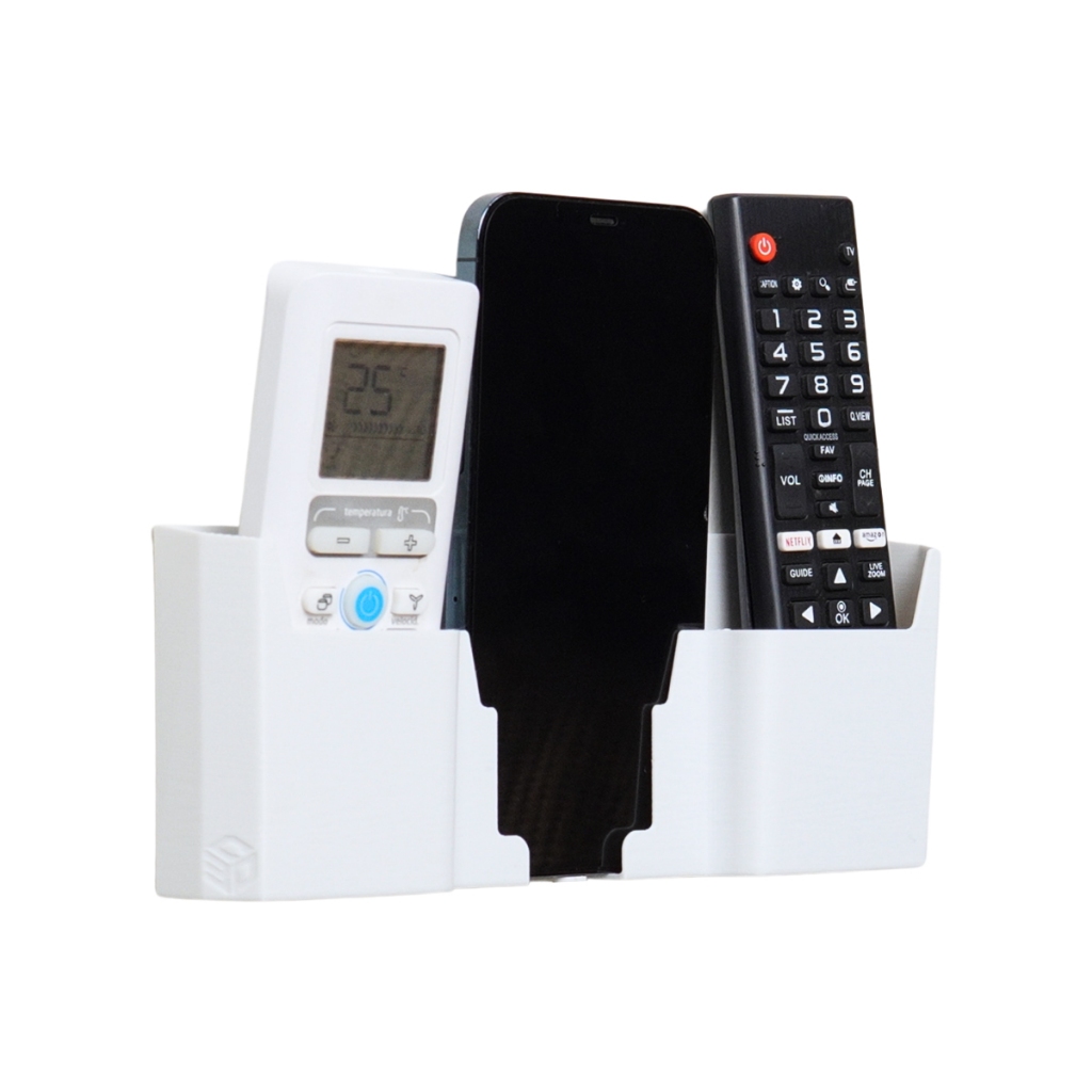 Suporte De Parede Porta 2 Controles Ar Tv Ventilador e Celular Universal New C3D Concept 3d Print