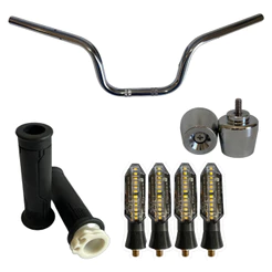 Kit Guidão Cargo com Pisca CB 250F Sequencial Peso PCX e Manopla com Roldana Universal