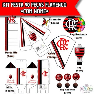 Lembrancinhas Personalizadas Temáticas FLAMEN.GO - Kit PEGUE E MONTE Completo com 90 itens
