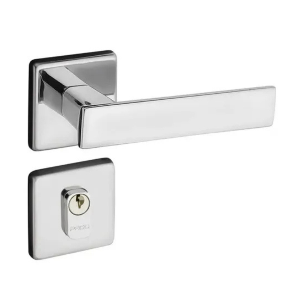 Fechadura Zm Quadra Externa Roseta 80 E Cromado Pado