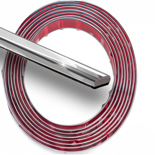 Rolo Friso Cromado Filete Universal Flexivel 5mm em Oferta na Shopee