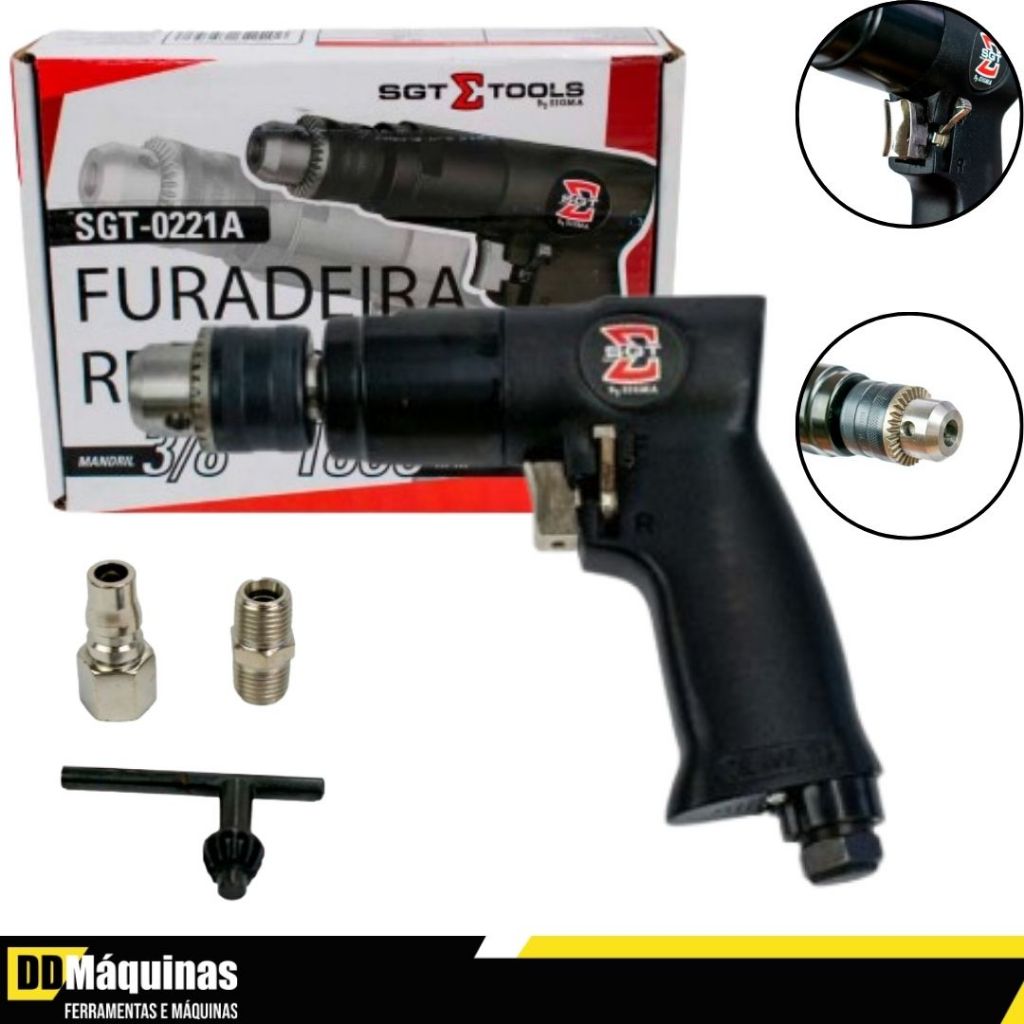 Furadeira Pneumática Reversível 3/8" 1800 RPM SGT-0221A - Sigma Tools