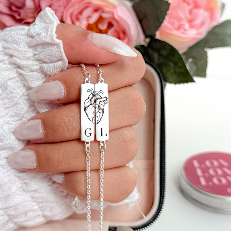 Kit Pulseira Casal Personalizada Banhado a Prata 925 em Oferta na Shopee