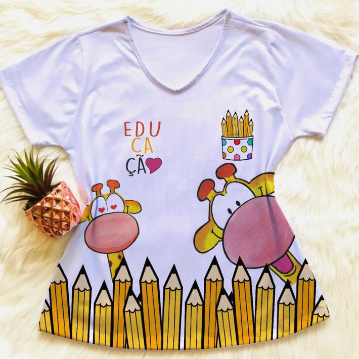 Camisa Profissão Educação Girafa feminina em Oferta na Shopee