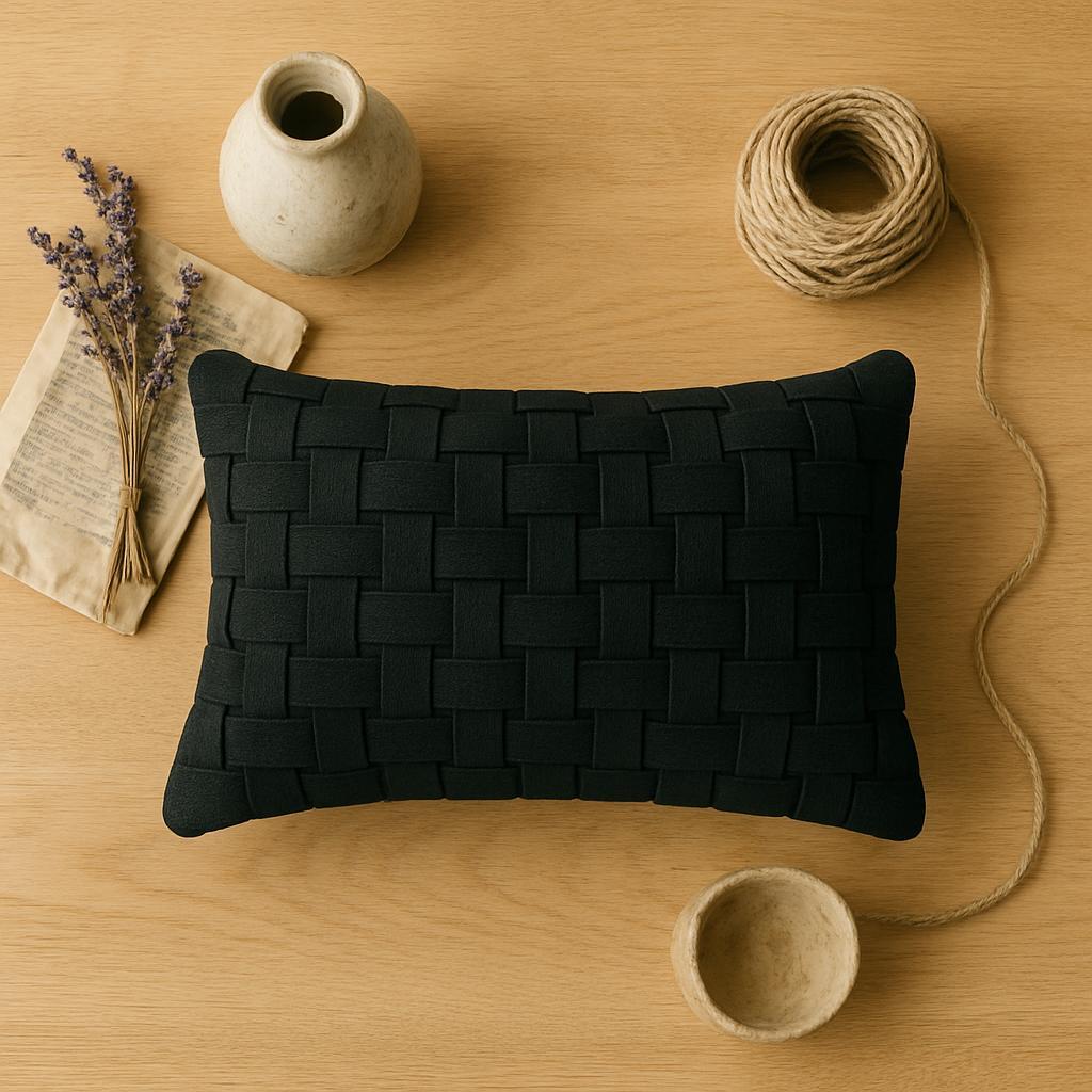 Capa Almofada Baguete Macrame 30CMX50CM fIta algodao boho preto trançado em Oferta na Shopee