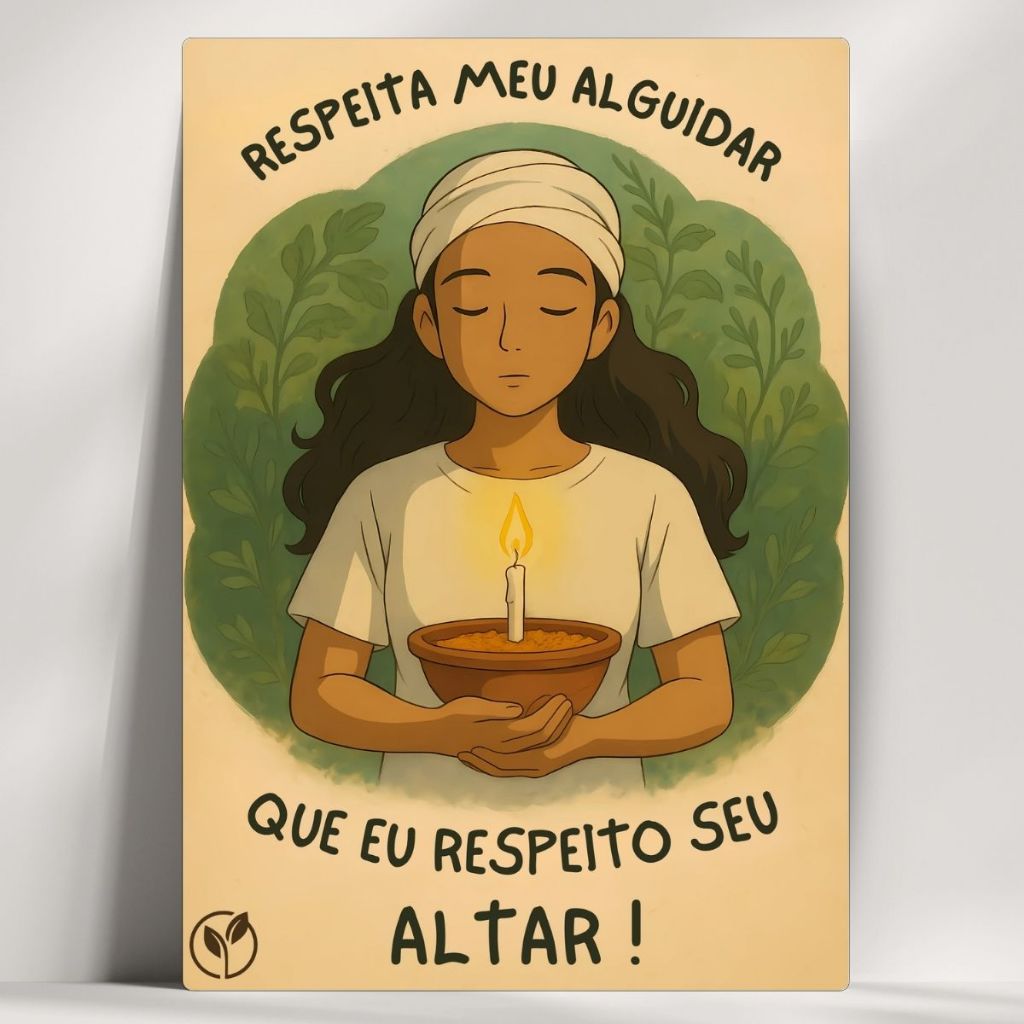 Quadro Decorativo Orixá - Respeita meu Alguidar! - Exú, Umbanda, Candomblé com mensagens!